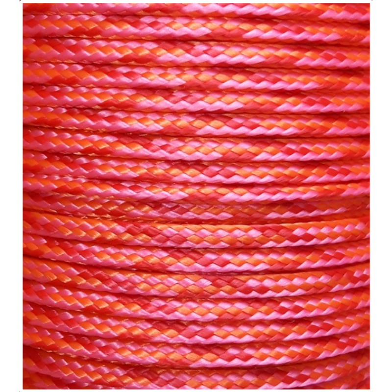 PPM touw  ongevuld 3,5 mm roze/rood/oranje